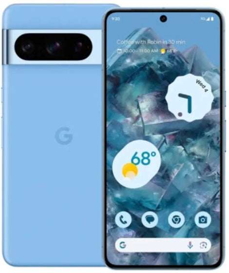 Android Phone - PIXEL 8 PRO - Google Tensor G3 - Google - 128GB - OLED Display - 6.7Inch - 1344 x 2992 - 120 Hz - Up to 1600 nits (HDR) and up to 2400 nits (peak brightness) - Camera - 4575 mAh - Wireless Charging - Dual SIM (single nano-SIM and eSIM) -
